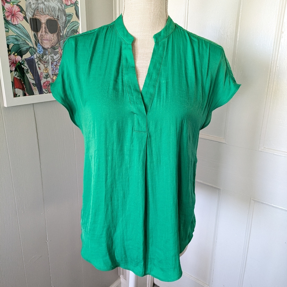 Rachel by Rachel Roy Women's Green Smart Casual Chic Blouse XS Business Relaxed